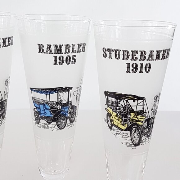 4pc Libbey Classic Cars 8oz Pilsner Glasses Set - Picture 6 of 8